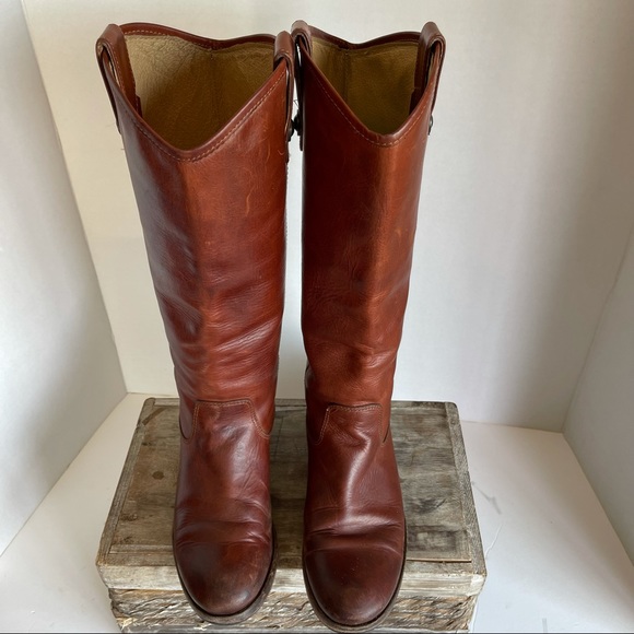 FRYE Cognac Melissa Button Boots/Booties - Picture 16 of 16